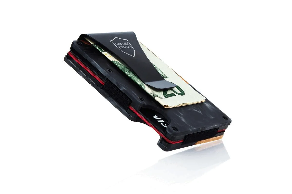 Wood and Resin Smart Wallet (Red and Black)