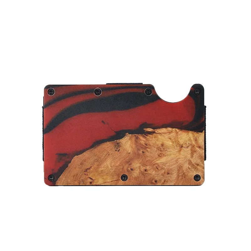 Wood and Resin Smart Wallet (Red and Black)