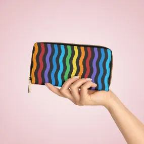 Wristlet Phone Wallet, Rainbow Swirl V-Stripe Style Purse