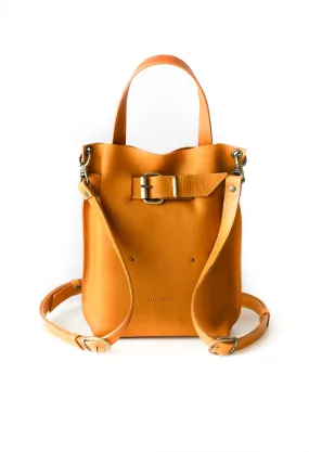 Yellow Mini Leather Backpack