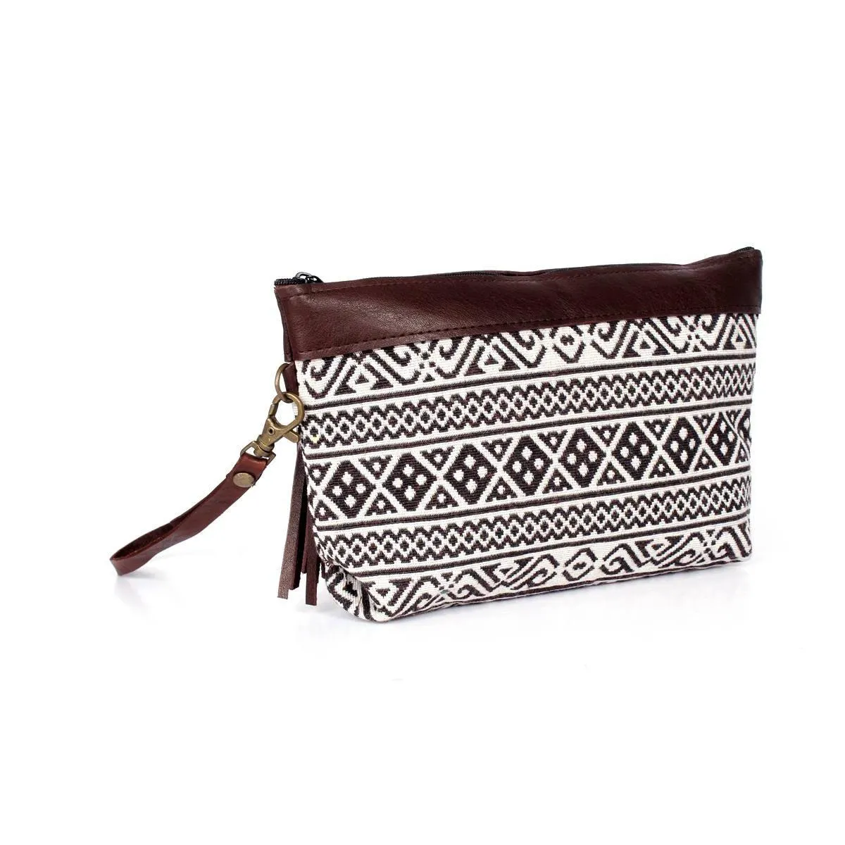 ZigZag Leather Geometric Wristlet Bag - Thailand