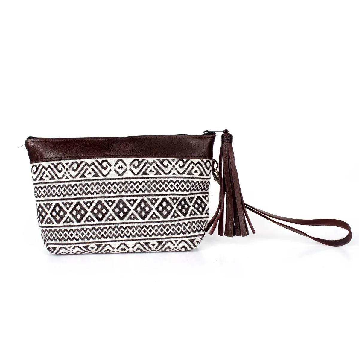 ZigZag Leather Geometric Wristlet Bag - Thailand